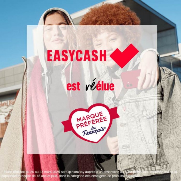 Easy Cash, réélue Marque Préférée des Français dans l’univers de la seconde main