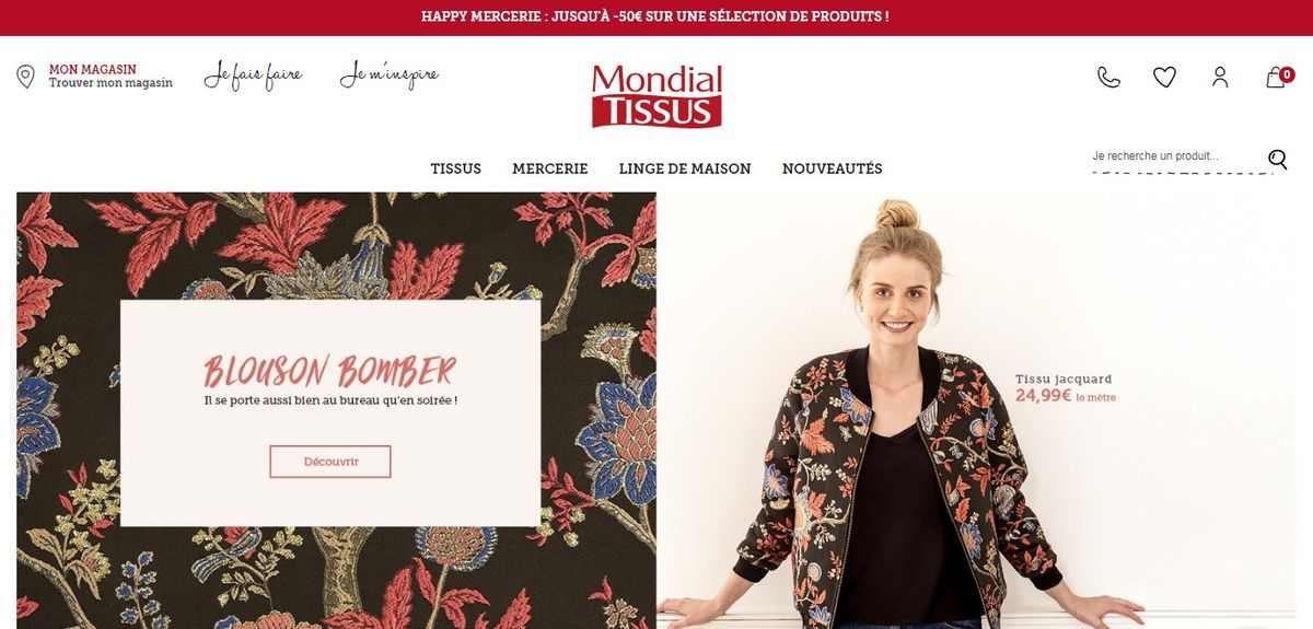 Nouveau site Mondial Tissus e-boutique