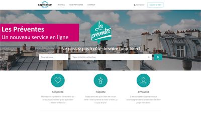 Capture du site dédié aux Préventes de l'enseigne immobilière Capifrance