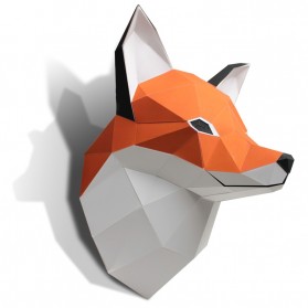 tête de renard en papier 3d