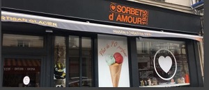 Devanture d'un magasin O Sorbet d'Amour