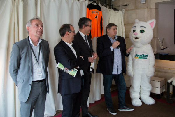 Pierre Ménès lors de la conférence de presse Feu Vert