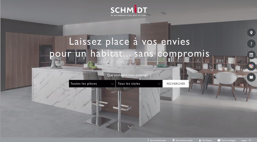 Page d'accueil du nouveau site web Schmidt
