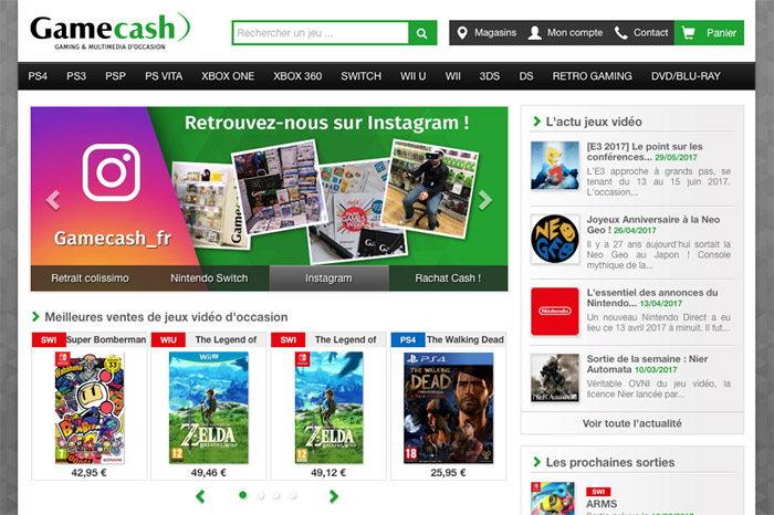 site e-commerce des magasins gamecash